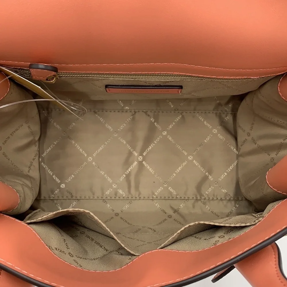 MICHAEL KORS Carmen Medium Color-Block Logo Satchel color Sherbert Multi